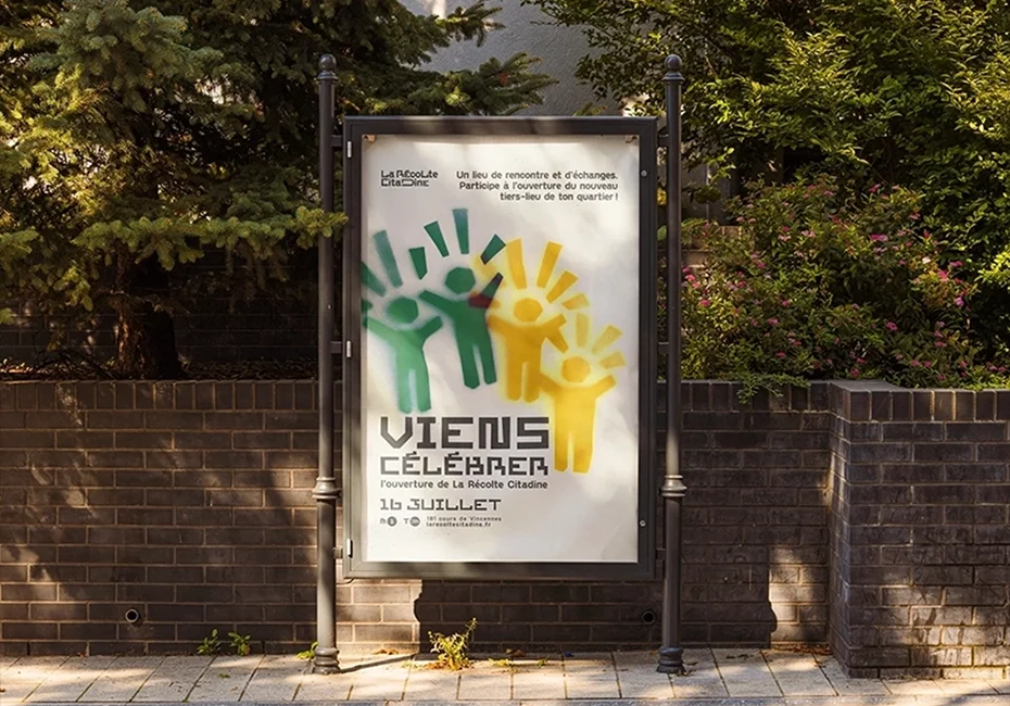 Affiche événementielle La Récolte Citadine sur panneau public