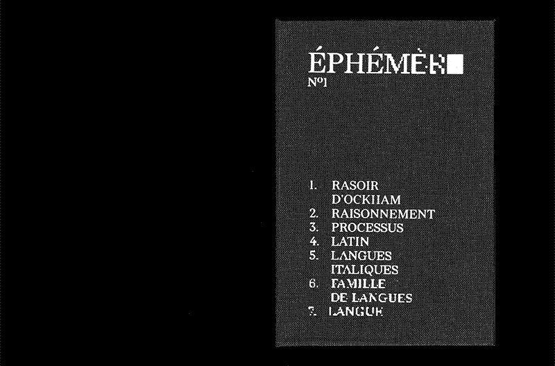 Éphémère - Ensemble du livre
