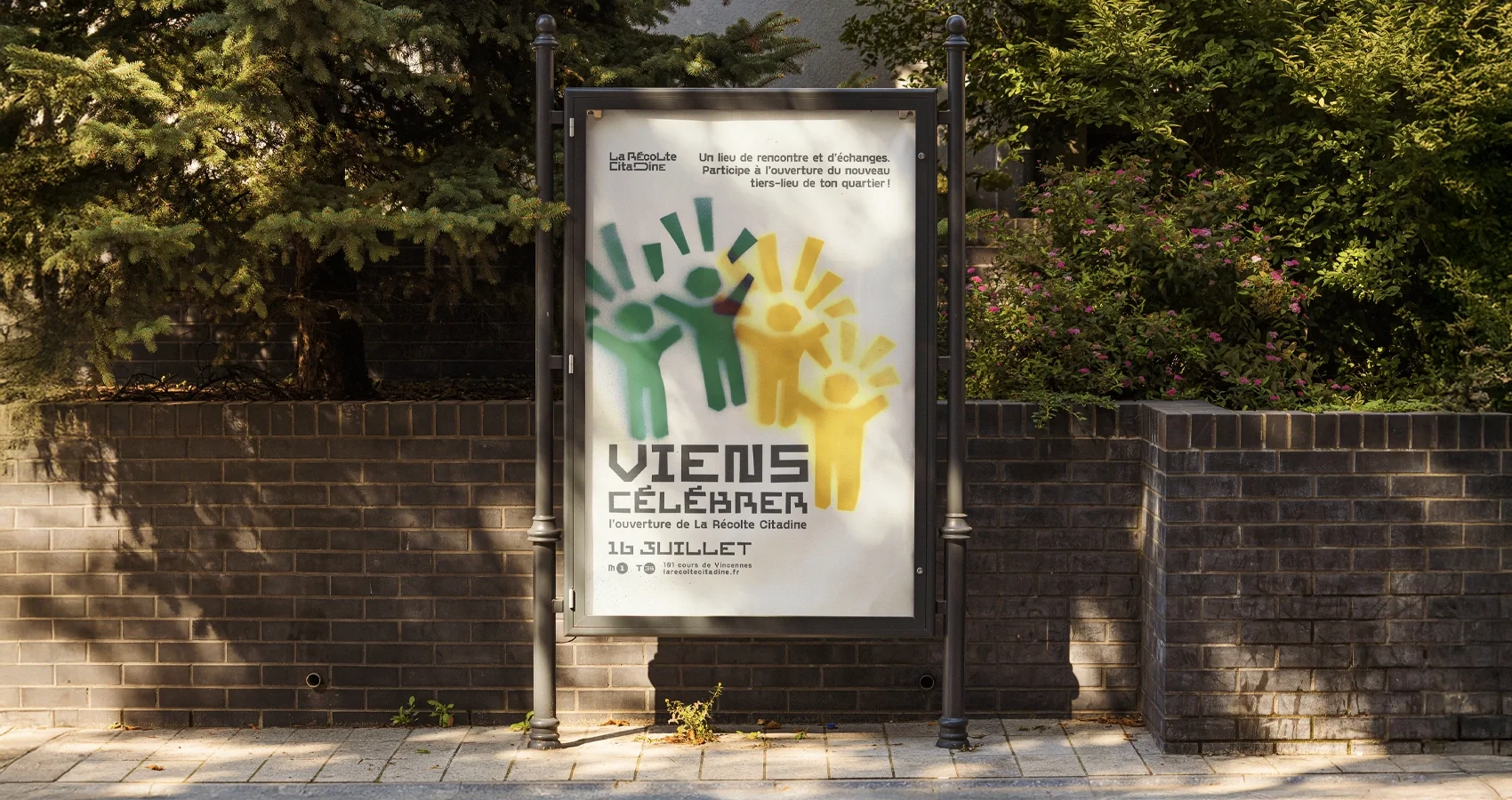 Affiche événementielle La Récolte Citadine sur panneau public
