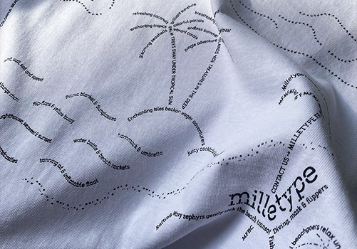 T-shirt Milletype imprimé en sérigraphie avec motif graphique expérimental