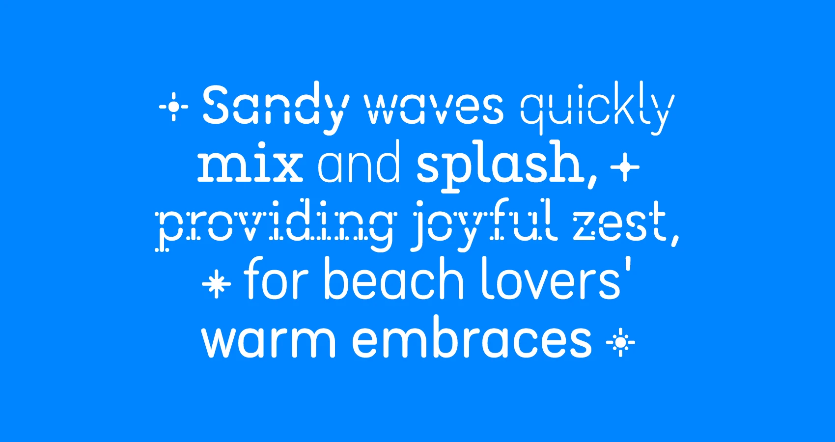 Titrage d'une typographie ronde combinant styles sans-serif et stencil