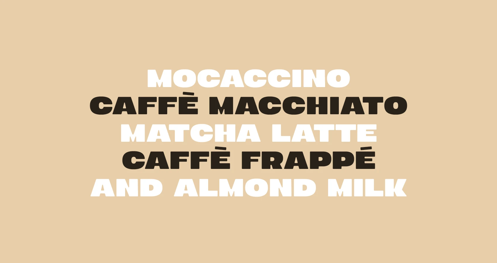 Titrage d'une typographie ultra-bold qui a un goût de café
